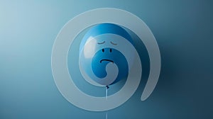 A Sad Blue Balloon Floating.AI generated image