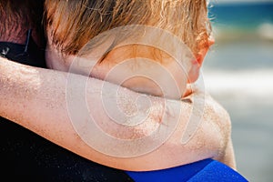 Sad Boy at Beach