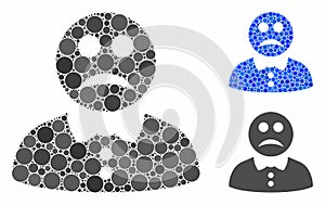 Sad boy Composition Icon of Circle Dots