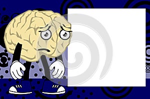 Sad brain cartoon pictureframe background