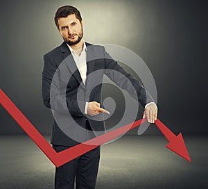 Sad broker holding graph