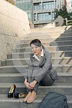 Sad business woman feel helpless