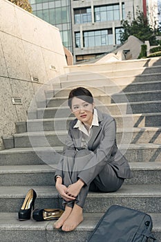 Sad business woman feel helpless