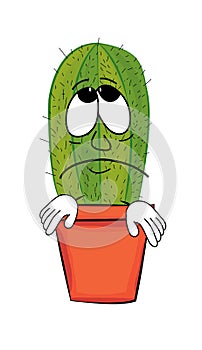 Sad Cactus cartoon