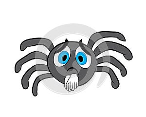 Sad cartoon illustration of spider