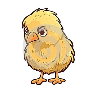 Sad Chicken Sticker On Isolated Tansparent Background, Png, Logo. Generative AI