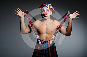 Sad clown against