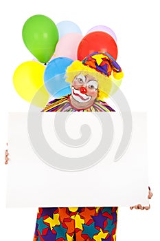Sad Clown with Sign