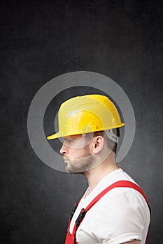 Sad construction worker