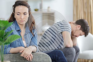 Sad couple after having had argument