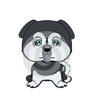 Sad Crying Dog Cartoon Vector Illustration.