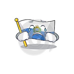 Sad Crying flag san marino Scroll cartoon character design