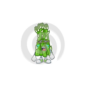 Sad Crying gesture asparagus cartoon character style