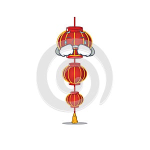 Sad Crying lampion chinese lantern mascot cartoon style