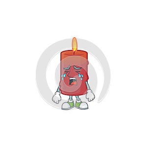 Sad Crying red candle cartoon character design style