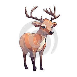 Sad Deer Sticker On Isolated Tansparent Background, Png, Logo. Generative AI