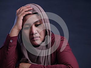 Sad Depressed Muslim Woman