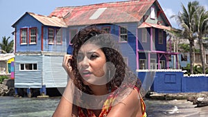 Sad And Depressed Woman At Beachhouse