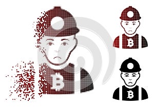 Sad Dissipated Pixel Halftone Bitcoin Miner Icon