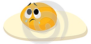 Sad egg, illustration, vector