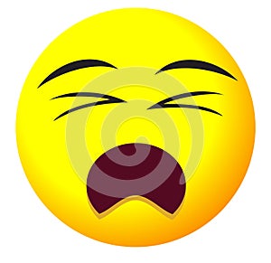 Sad emoji face icon with open mouth