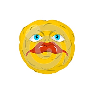 Sad emoticon. Crazy Emoji. Sorrowful emotion. Yellow ball head