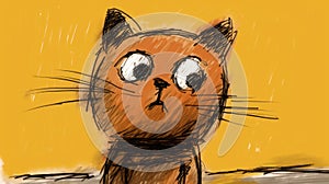 Sad-eyed Orange Cat: Graphic Novel Style Animation