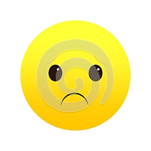 Sad face downcast mood. Unhappy emoji expression. Gloomy emoticon sorrow. Vector illustration. EPS 10.