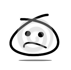 sad face emoji vector icon.symbol for web and mobile.