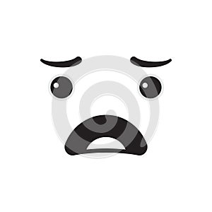 Sad face emoticon vector illustration