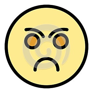 Sad face feedback icon vector flat