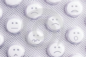 Sad face of pills