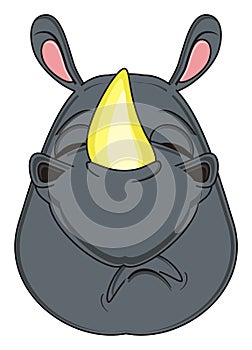 Sad face of rhino
