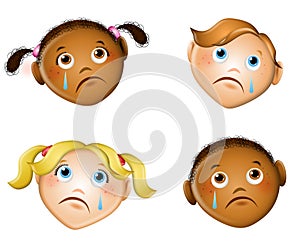 Sad Faces of Children