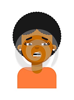 Sad facial expression of black girl avatar