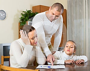 Sad family having financial problems