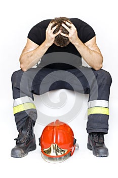 Sad fireman