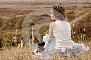 The sad girl at breakage