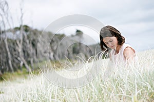 Sad girl in nature