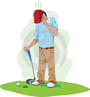 Sad golfer