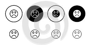 Sad icon Flat fill set collection