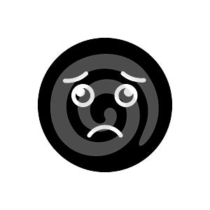 Black solid icon for Sad, emotion and dispirited photo