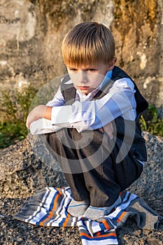 Sad Kid outdoor