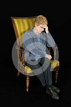 Sad, Lonely, Dementia, Mature Senior Woman