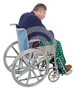 Sad Lonely Senior Elderly Man Wheelchair,