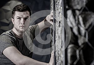 Lonely depressed guy, portrait of young man