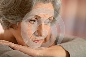 Sad mature woman