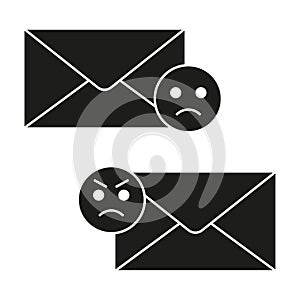 Sad message envelope icon design. Bad News symbol. Vector illustration. EPS 10.