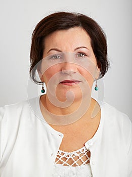 Sad middle aged woman portrait