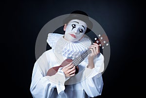 Sad mime Pierrot